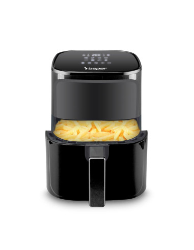 Фритюрник с горещ въздух Air Fryer Beper P101FRI051, 1400 W, 5l, 8 програми, 80-200C, Таймер, Черен